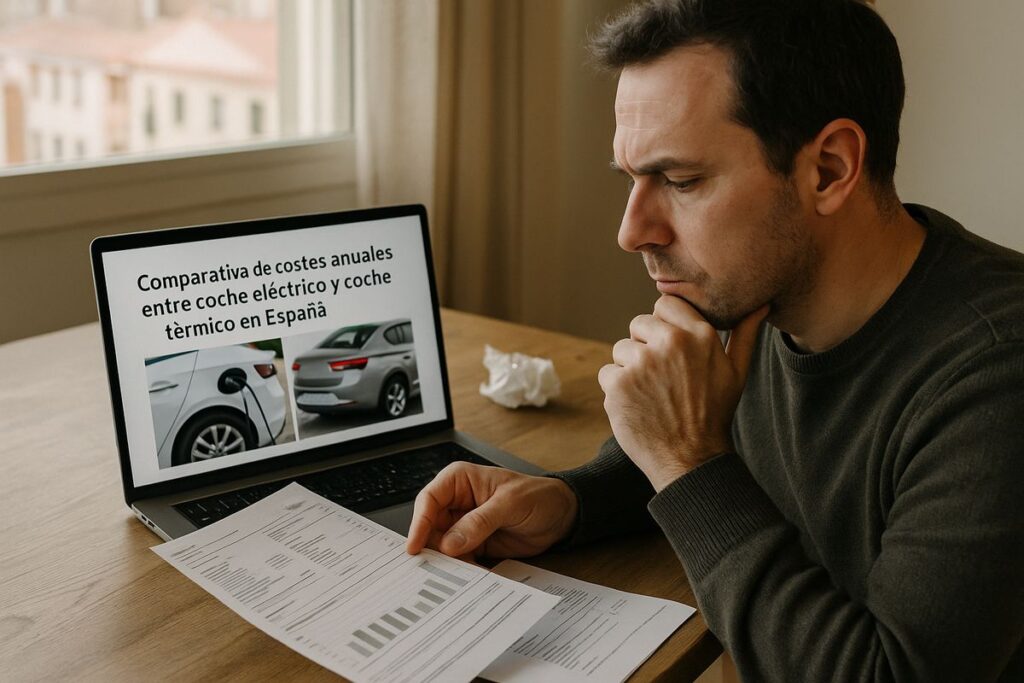Comparativa de costes anuales entre coche eléctrico y coche térmico en España